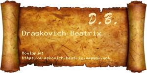 Draskovich Beatrix névjegykártya
