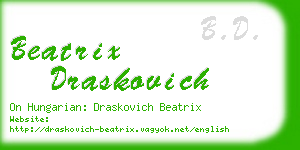 beatrix draskovich business card